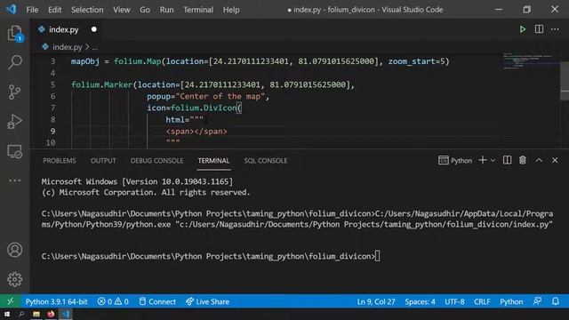 Draw text on python folium maps using DivIcon