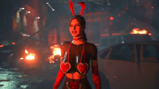 Claire Redfield Best Bunny outfit mod - Resident Evil 2 Remake Gameplay 4K UHD