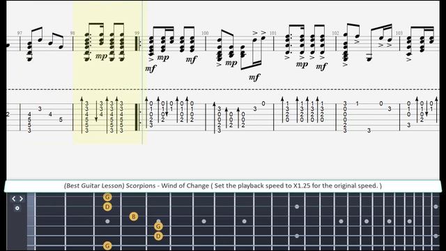Scorpions - Wind of Change ( slow speed for lesson )