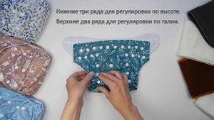 Классический многоразовый подгузник на кнопках Трусишка с внутренним слоем из микрозамши.