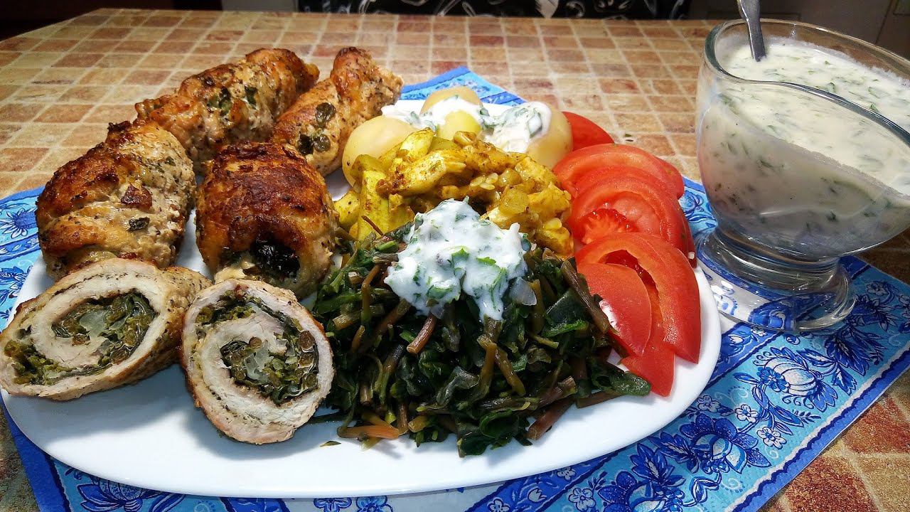 ПОРТУЛАК В МЯСНЫХ РУЛЕТАХ И ГАРНИР ИЗ ПОРТУЛАКА !!!