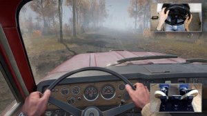 SnowRunner + double delivery for farm with International Fleetstar 2070a + Thrustmaster T300