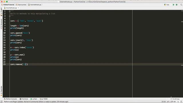 Learn Python 3 From Scratch -  List Methods