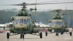 Чумовой парный взлёт двух вертолетов Ми-8МТВ-5