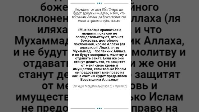 Ля иляха илля Ллах, Мухаммада РасулюЛлах, намаз и закат делают запретным кровь человека. смотреть онлайн