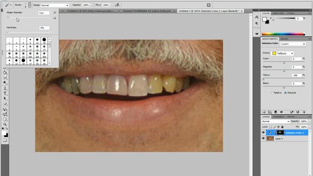 Whiten Teeth/Remove Yellow - PhotoShop Tutorial HD смотреть онлайн