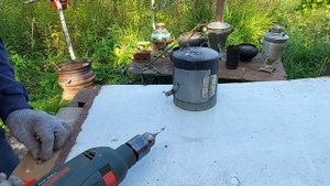 Печка для палатки щепочница Маленькая буржуйка на дровах Крутая самоделка
