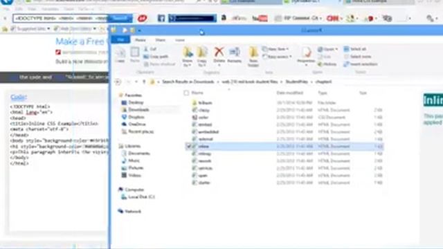 using w3schools to experiment with html and css code