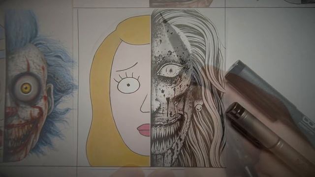 HORROR Artist Draws Rick and Morty Characters in SCARY Styles FNAF  More!