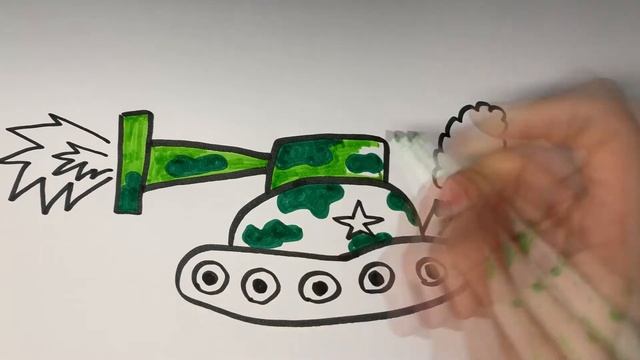 How to draw a TANK for kids - Рисуем ТАНК для детей смотреть онлайн