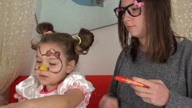 Хелло Китти Аквагрим | Мили Раскраска лица | Hello Kitty Make up ...