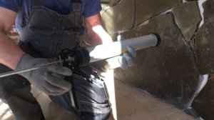 Природный камень.Облицовка стены.