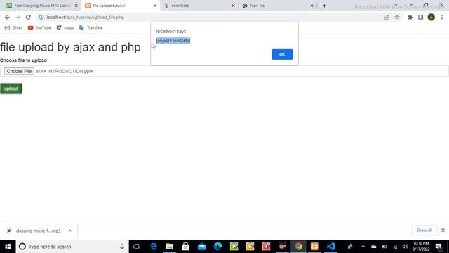 How to upload file using Ajax and php in urdu