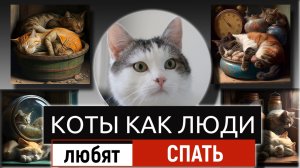 Коты как люди любят спать