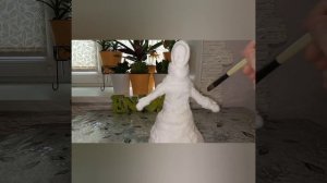 DIY Снегурочка в технике "Папье маше из ваты"