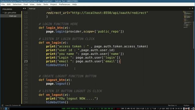 Flet Tutorial - GITHUB LOGIN OAUTH смотреть онлайн