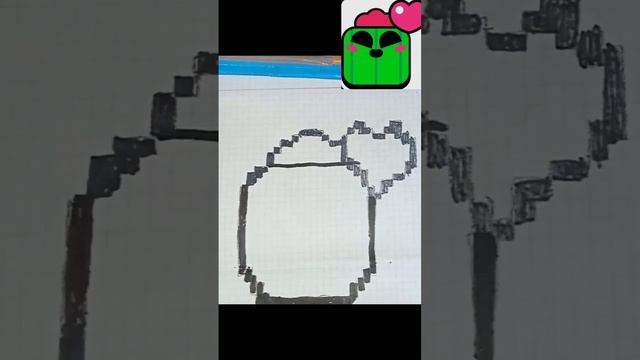 Как нарисовать Значок Спайка Сердечко БРАВЛ СТАРС По клеточкам смотреть онлайн