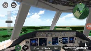 Взлёт, разворот и посадка самолёта: Boeing-767 в игре "Симулятор полёта ("Flight sim").