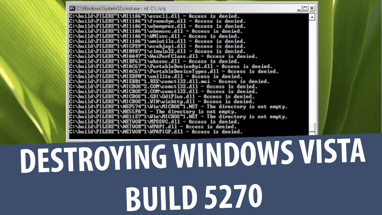 Уничтожение Windows Vista build 5270