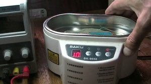 Промывка платы в ультразвуковой ванне.