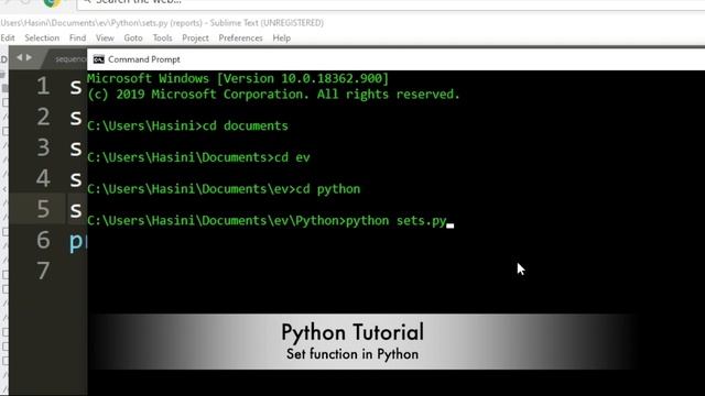 Python Tutorial in Tamil | Set function in Python