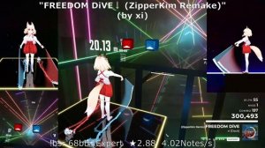 [Beat Saber] UPDATE 1.27.0 / Testing MODs: ScoreSaber / "FREEDOM DiVE↓"(by xi) [Expert]