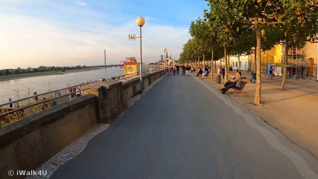 ?? Düsseldorf Germany Evening Walking Tour 4K ? 4K Walk ☀️ ?? (Sunny Day)