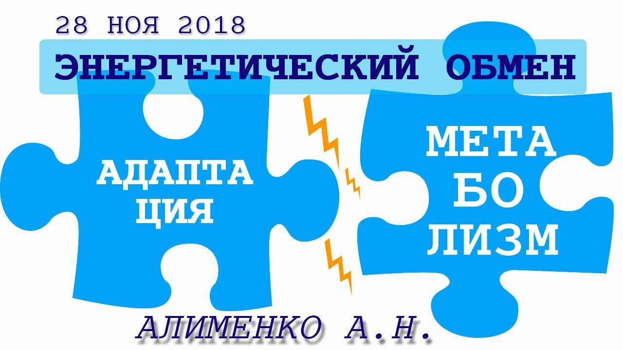 Энергетический обмен между адаптационным и метаболическими механизмами. Алименко А.Н. (28.11.2018) смотреть онлайн