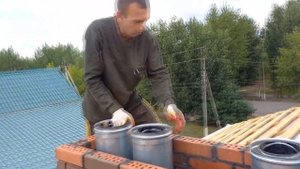 Строю дымоход из кирпича Трубы сэндвич обложены кирпичом