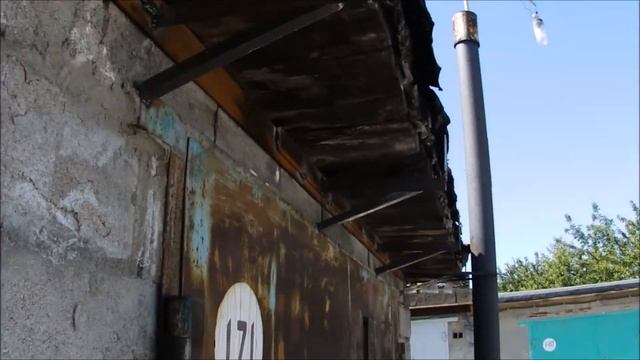 Разрушение края наливной крыши гаража ( ремонт)