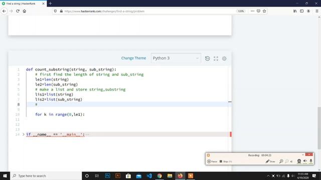 Python Challenge 18 || Count Of Substring || HackerRank Solution ||Coding Planet