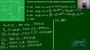 Cálculo de potencias en circuitos trifásicos desequilibrados. Video 2 en 2.