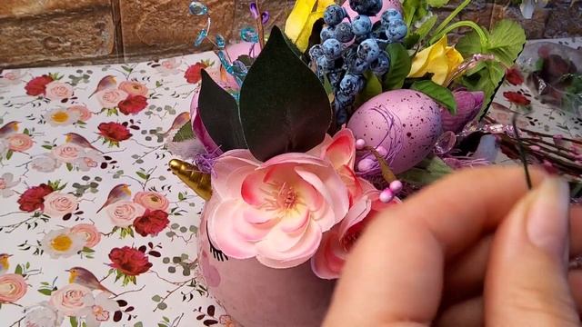 Весенний детский букетик - единорог. Пасхальный декор. Подарок для девочки на Пасху. смотреть онлайн