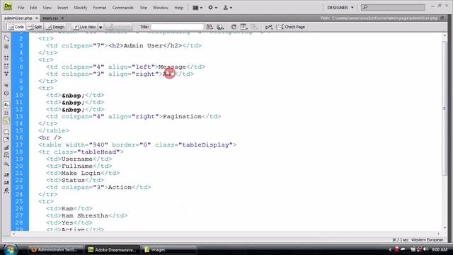 PHP Project Day 8 Control Panel (backend) in php with database php mysql || Learn PHP Nepal