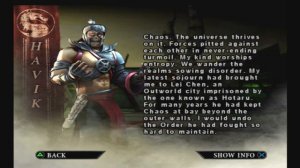 Mortal Kombat: Deception\Unchained (2004) Characters bios and endings