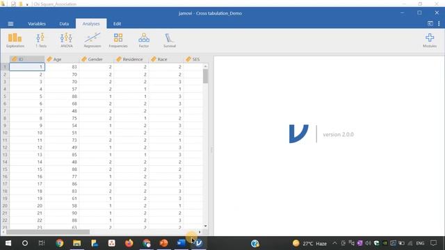 Chi Square tests of Association Jamovi смотреть онлайн