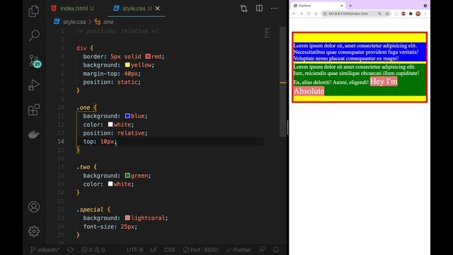 CSS3 Full Course[4K] - 48 | CSS Position Relative | position: relative | CSS Positions | Telugu #cs