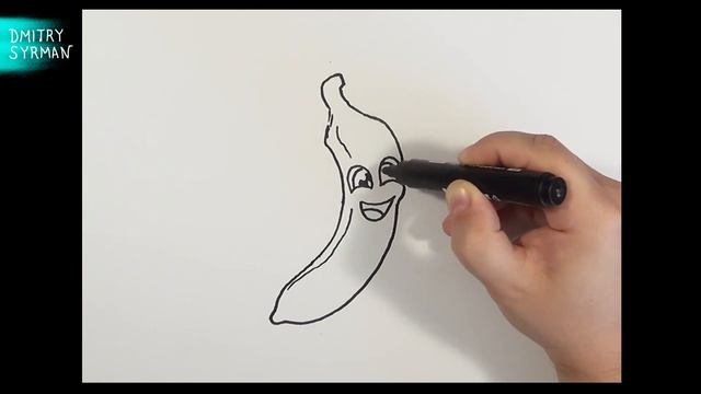 Как нарисовать Милый Банан, How to draw a Cute Banana