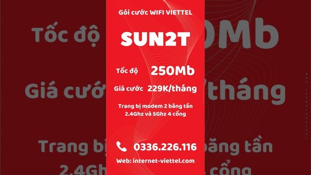 Lắp mạng Viettel - Gói SUN2T Viettel - Gói SUN 2T Viettel