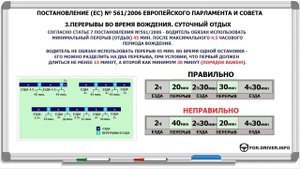 3.Режим труда и отдыха водителей. Перерывы во время вождения. Суточный отдых.