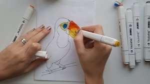 Как нарисовать тукана? Лёгкий  способ нарисовать птицу. #тукан