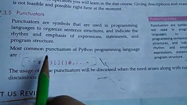 Class -11 Chapter -7 Python fundamental part-4 Operators and punctuation, barebones of a Python pro