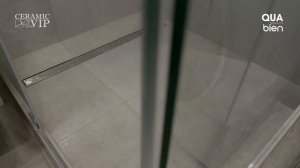 Дизайн ванной комнаты из керамогранита под бетон