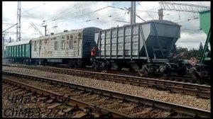 ЧМЭ3-2754 приписан до ТЧ5  следует с небольшим составом по грузовым путям станции Полтава-Южная