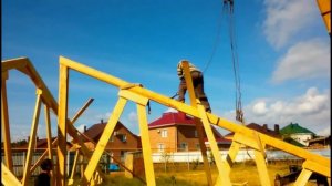 Экстремальный монтаж крыши 13х13 метров