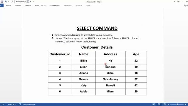 Select command in SQL | How to use select command | Syntax of select  #sql #sqlqueries #sqlcommands