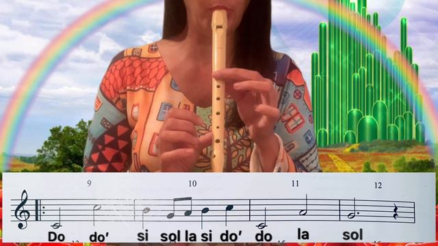 OVER THE RAINBOW- flauta con partitura y notas