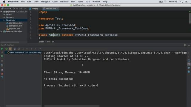 PHPUnit with PHPStorm