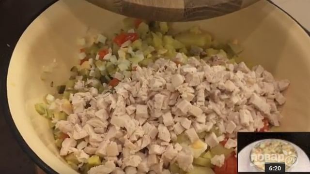Традиционный салат Оливье (действительно вкусный)
