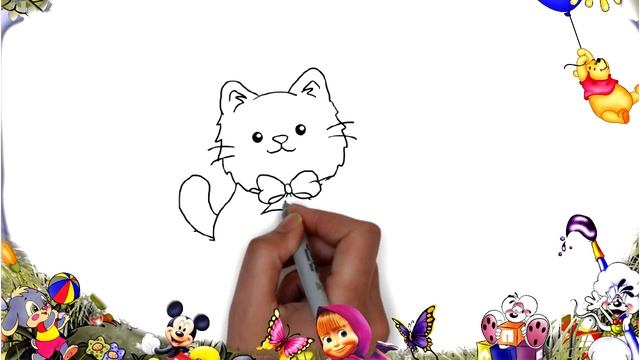 How to draw a kitten | Как нарисовать котенка смотреть онлайн